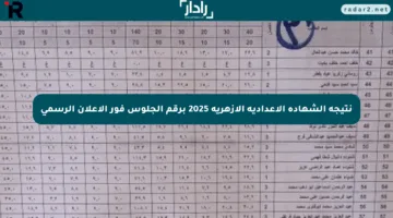 نتيجة الشهادة الإعدادية الأزهرية 2025 برقم الجلوس فور الإعلان الرسمي